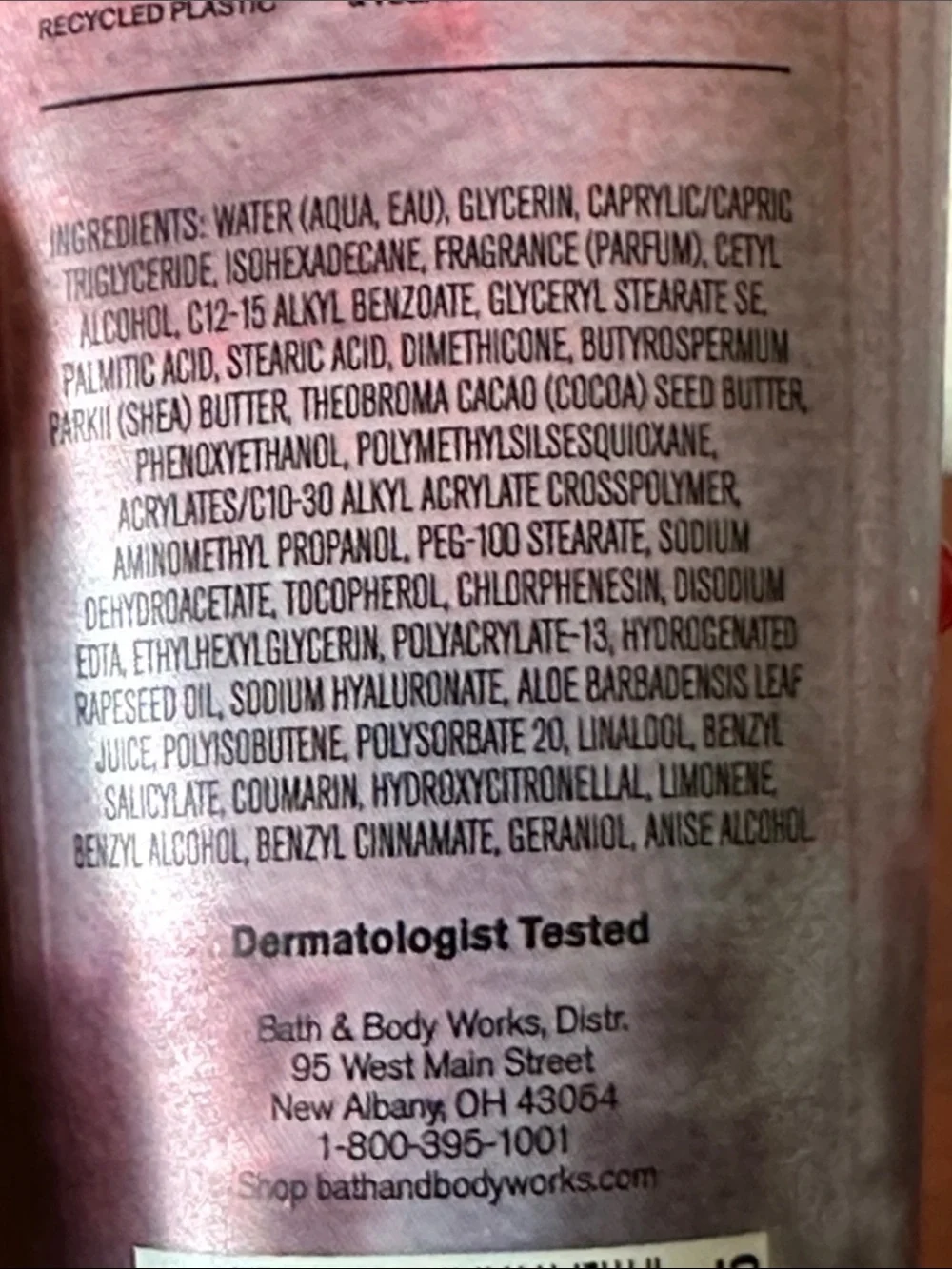 Bath & Body Works Vanilla Ease Body Cream - Pink, Purple, Gold
